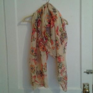 Vibrant neon pink and orange scarf